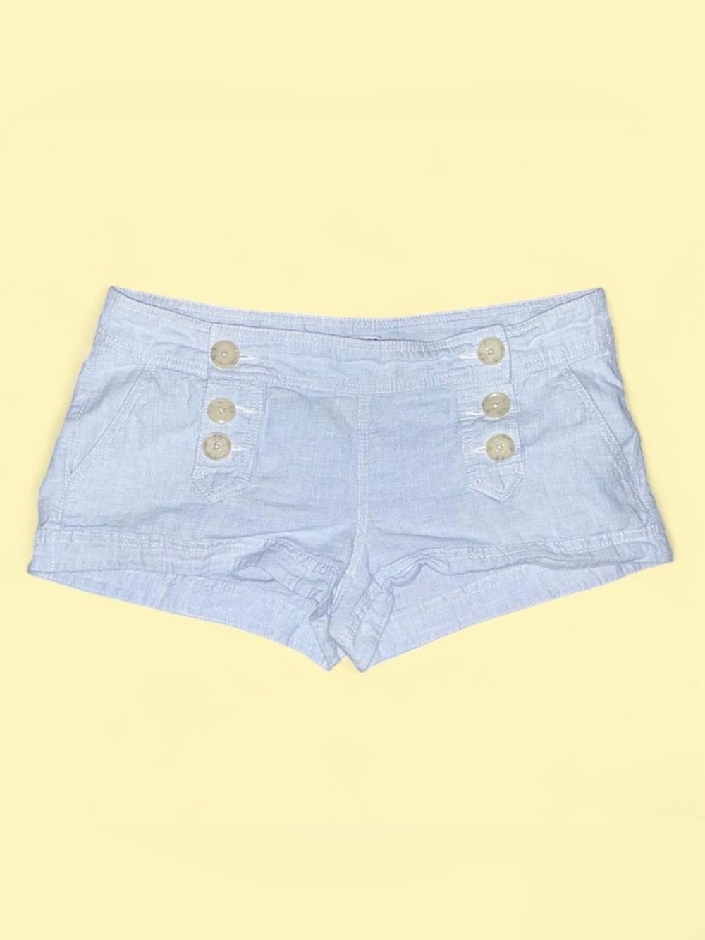 Express Pale Blue High-Waist Sailor Button Shorts
